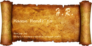 Haase Renáta névjegykártya