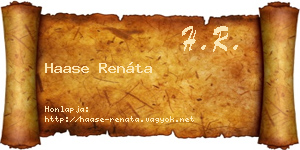 Haase Renáta névjegykártya